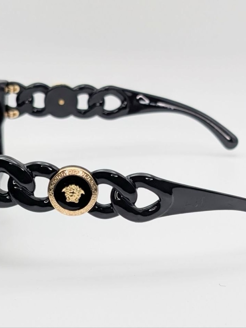 NWT Versace Black Square Frame Medusa Motif Sunglasses New in Box Authentic - Picture 15 of 16